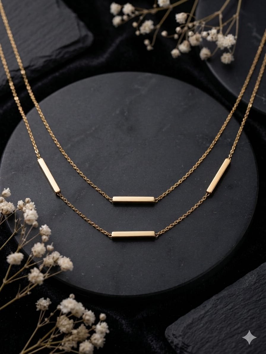 Women's Gold Bar Necklace - Image 2