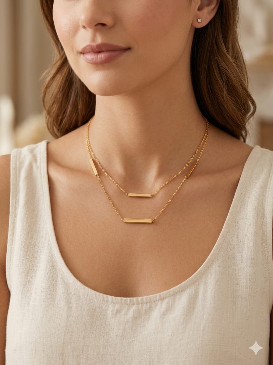 Women's Gold Bar Necklace