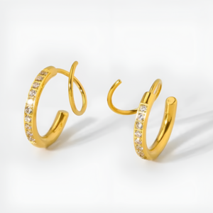 Gold Spiral Hoop Earring