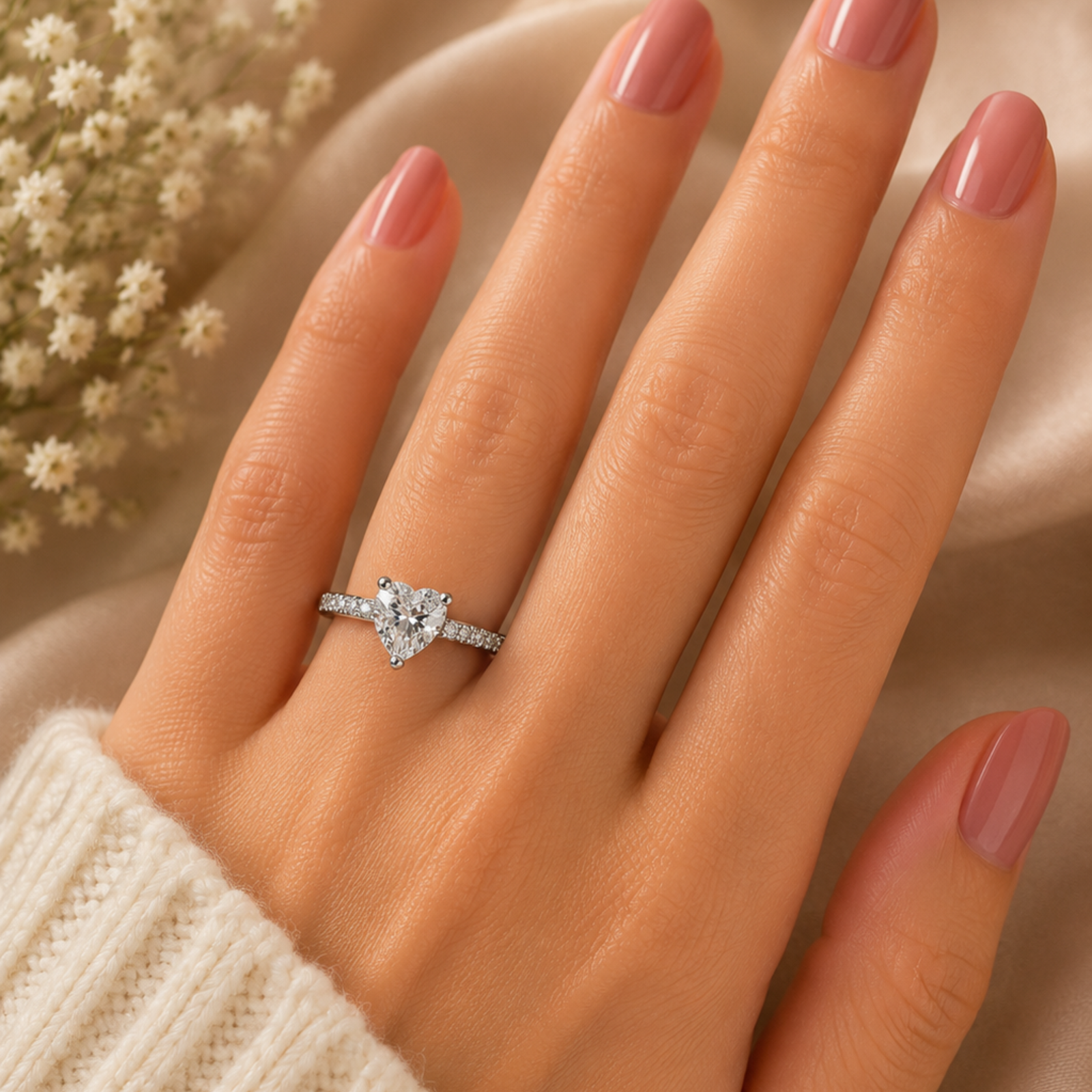 Heart Cut Moissanite Ring