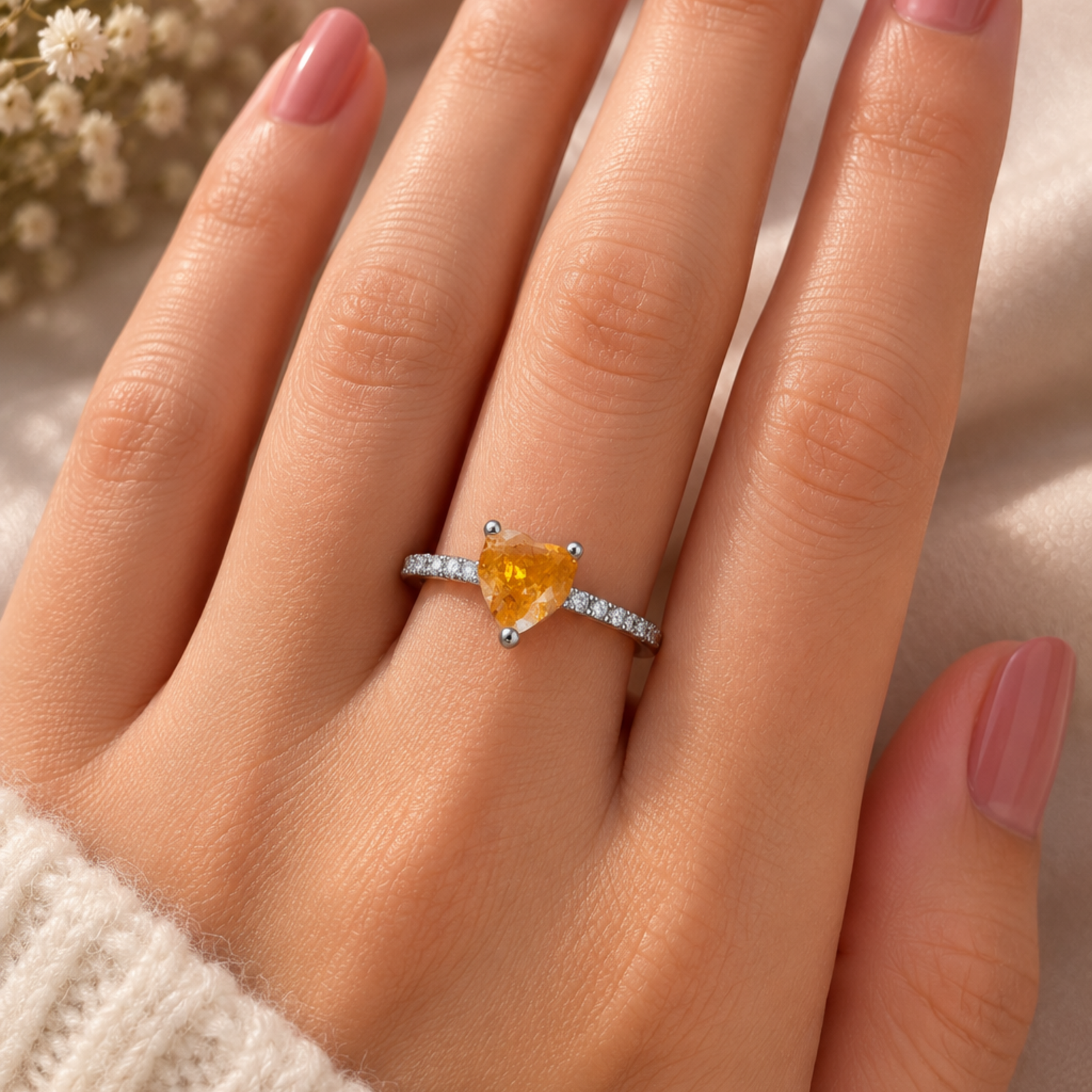 Heart Cut Moissanite Ring - Image 4