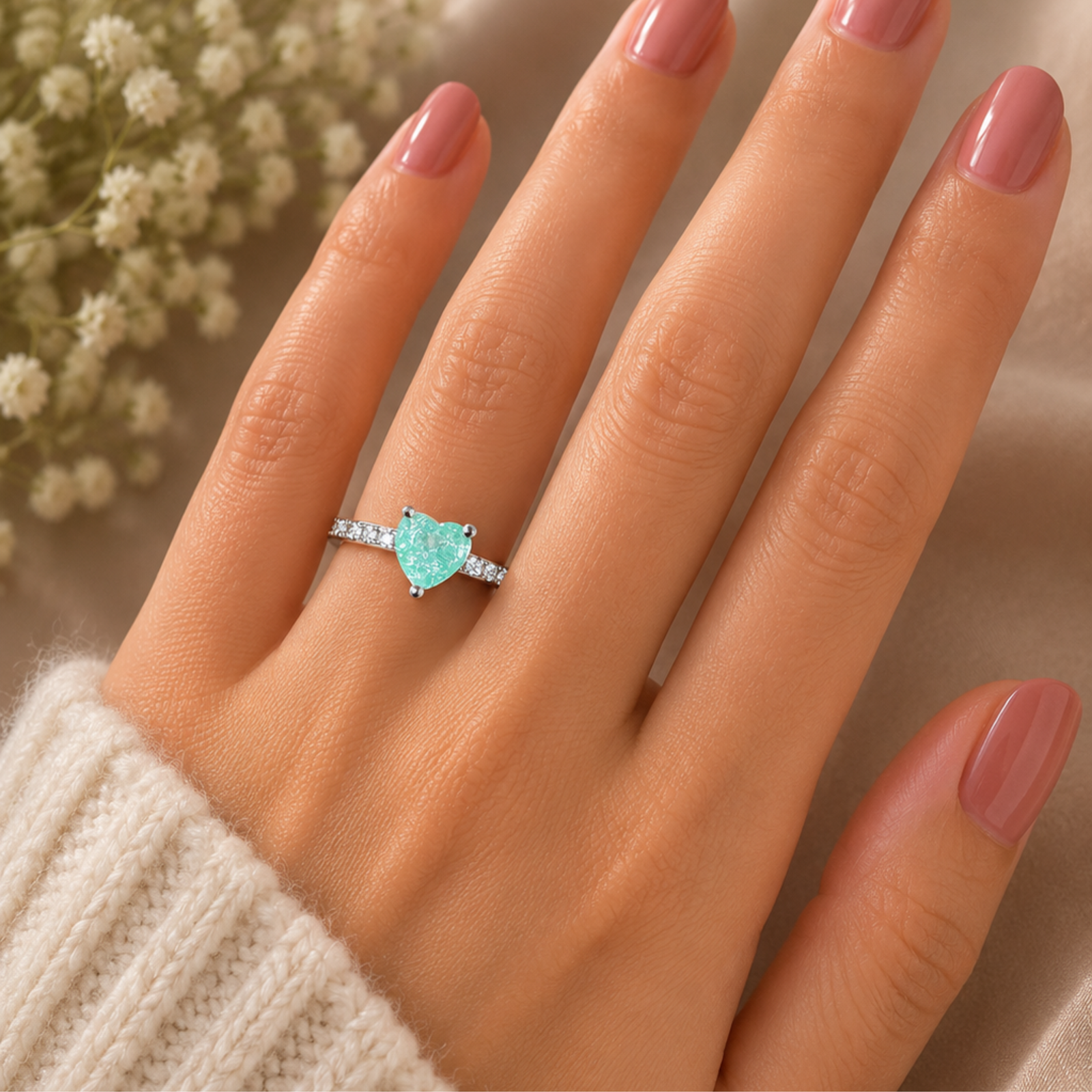 Heart Cut Moissanite Ring - Image 3