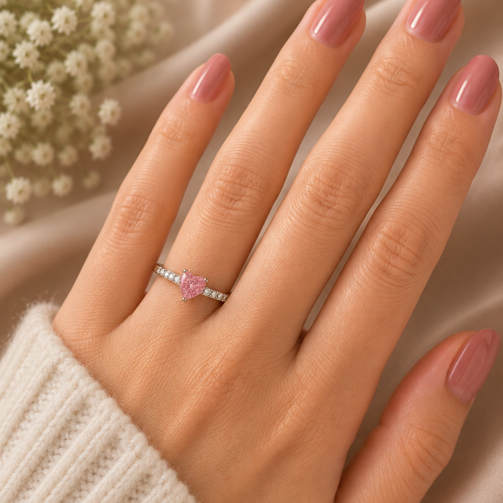 Heart Cut Moissanite Ring - Image 2