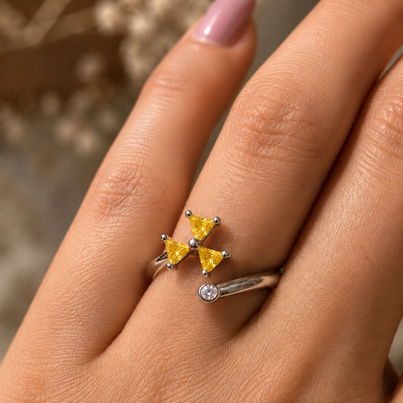 Triangle Gemstone Ring - Image 2