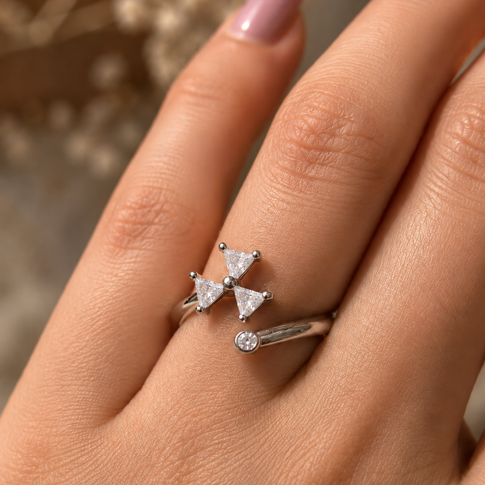Triangle Gemstone Ring