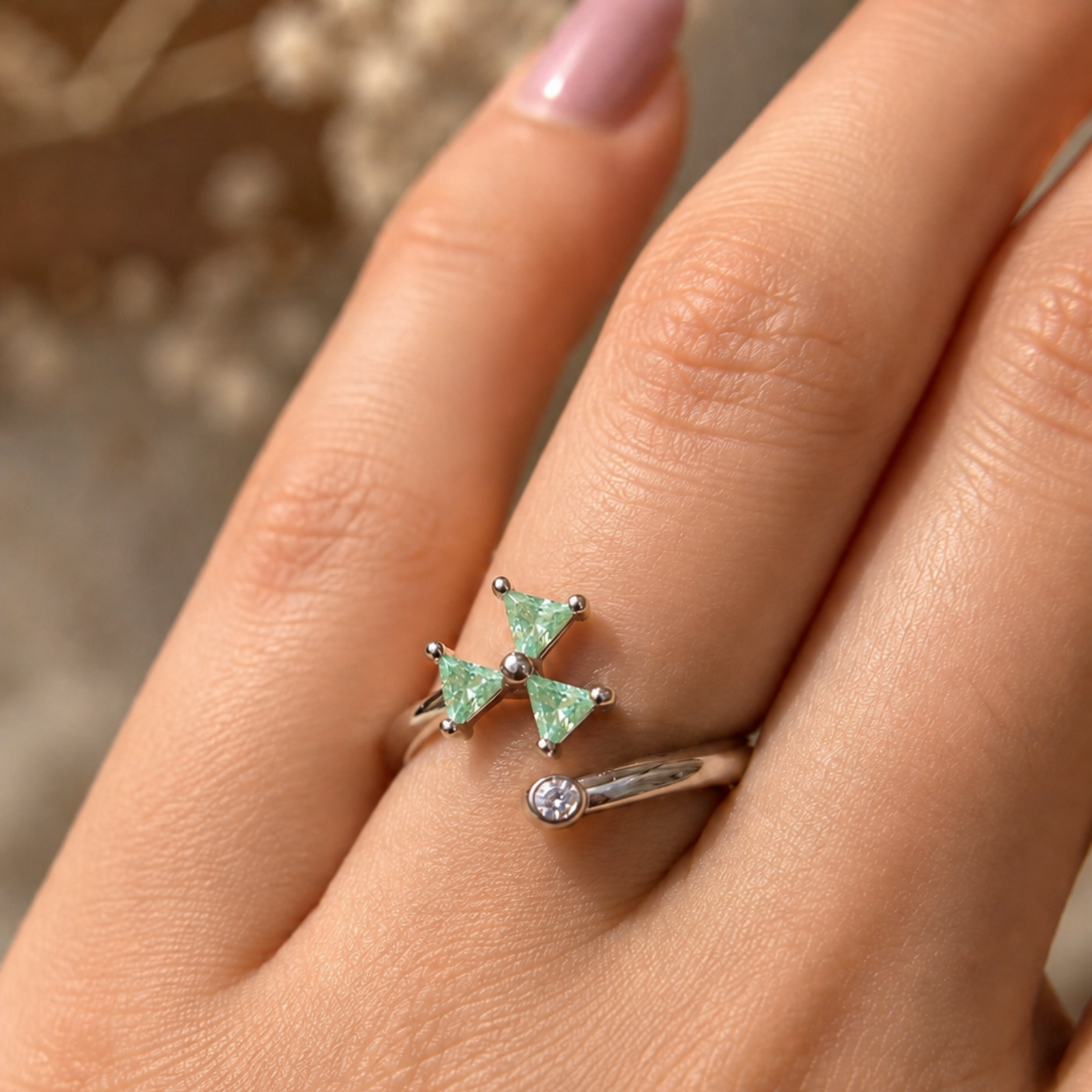 Triangle Gemstone Ring - Image 3