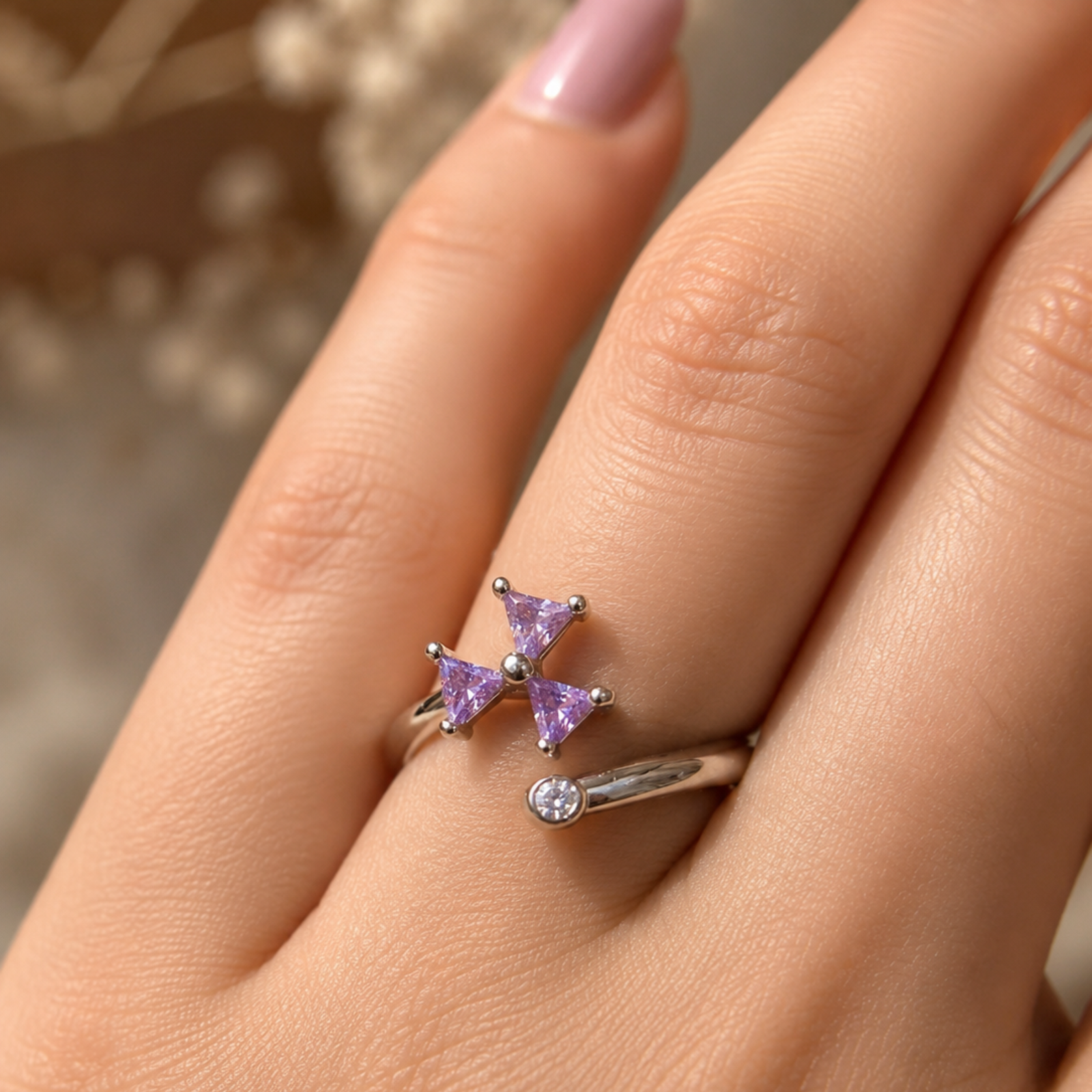 Triangle Gemstone Ring - Image 5