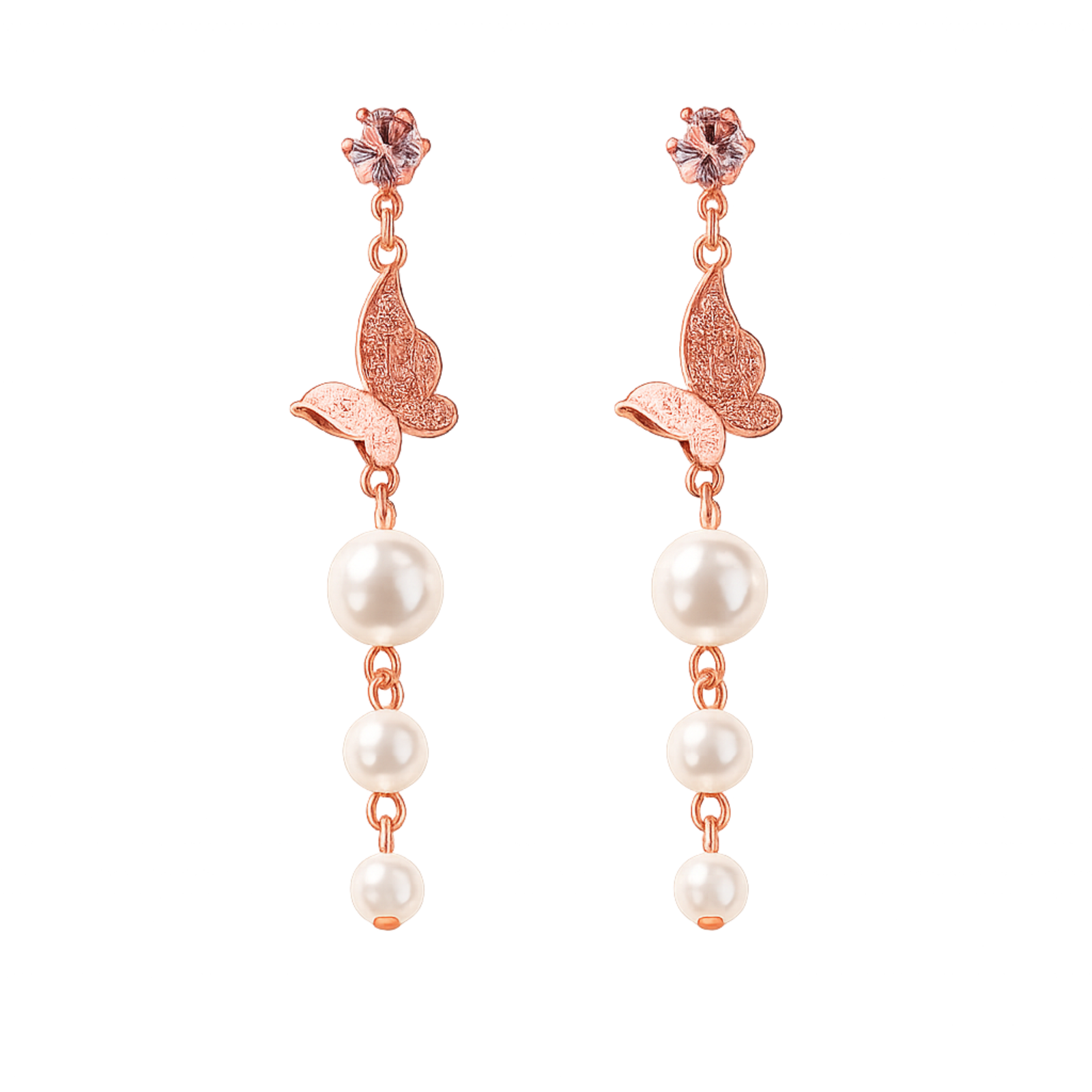 Butterfly Pearl Drop Earring - Image 4